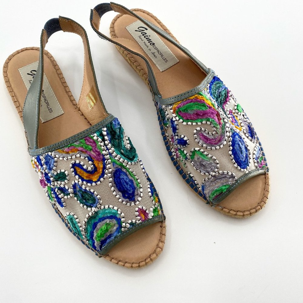 Vibrant Embroidered Slingback Sandals